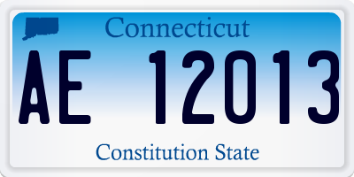 CT license plate AE12013