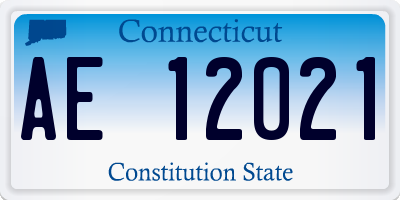 CT license plate AE12021
