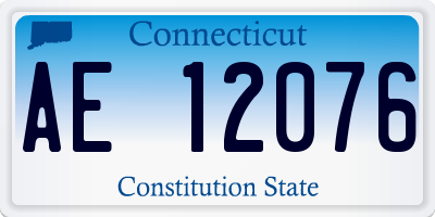 CT license plate AE12076