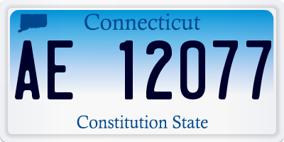 CT license plate AE12077