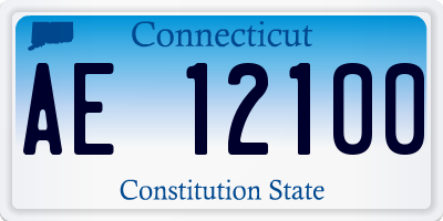 CT license plate AE12100