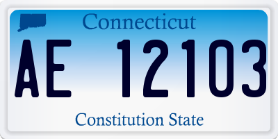 CT license plate AE12103