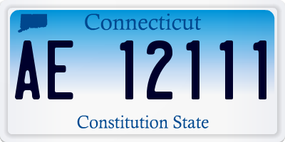 CT license plate AE12111