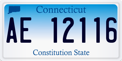 CT license plate AE12116