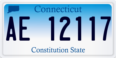 CT license plate AE12117