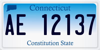 CT license plate AE12137