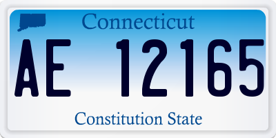CT license plate AE12165