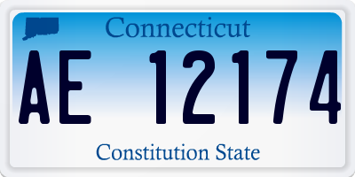 CT license plate AE12174