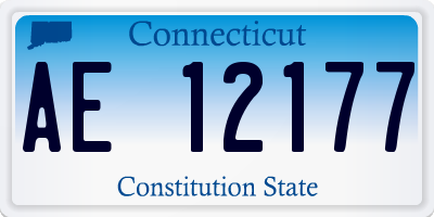 CT license plate AE12177