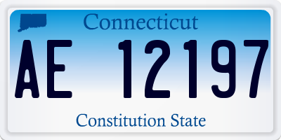 CT license plate AE12197