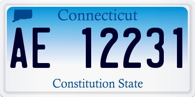 CT license plate AE12231