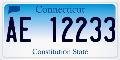 CT license plate AE12233