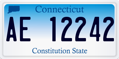CT license plate AE12242