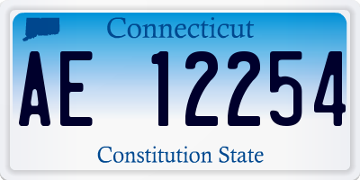 CT license plate AE12254