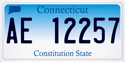 CT license plate AE12257