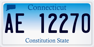 CT license plate AE12270