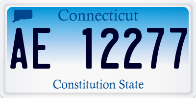 CT license plate AE12277