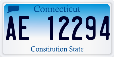 CT license plate AE12294