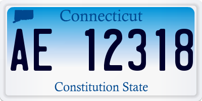 CT license plate AE12318