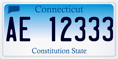 CT license plate AE12333