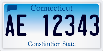 CT license plate AE12343