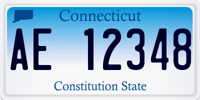 CT license plate AE12348