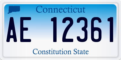 CT license plate AE12361