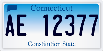 CT license plate AE12377