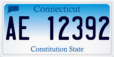 CT license plate AE12392