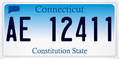 CT license plate AE12411