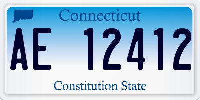 CT license plate AE12412