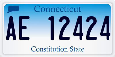 CT license plate AE12424