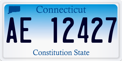 CT license plate AE12427