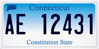 CT license plate AE12431