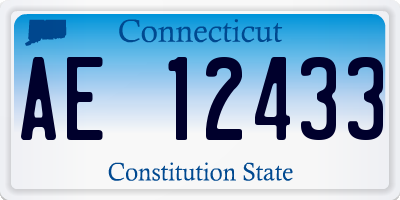 CT license plate AE12433