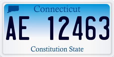 CT license plate AE12463
