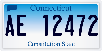 CT license plate AE12472