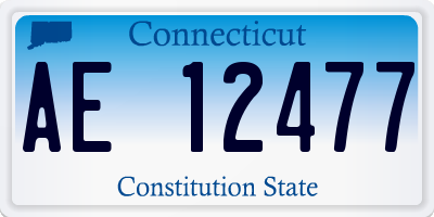 CT license plate AE12477