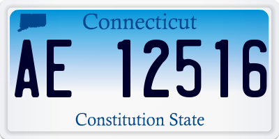 CT license plate AE12516