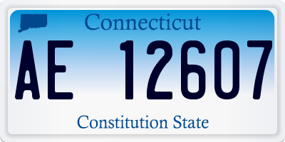 CT license plate AE12607