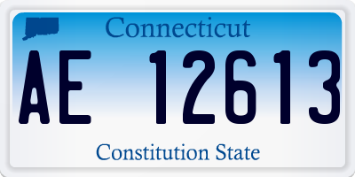 CT license plate AE12613