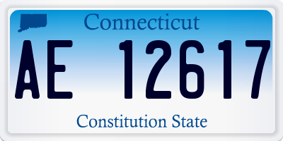 CT license plate AE12617