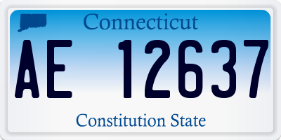CT license plate AE12637