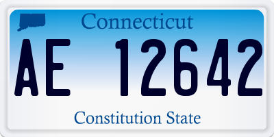CT license plate AE12642