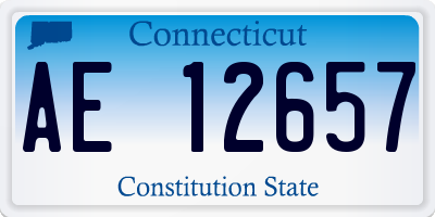 CT license plate AE12657