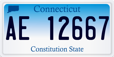 CT license plate AE12667