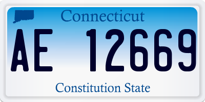 CT license plate AE12669