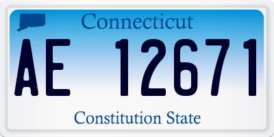 CT license plate AE12671