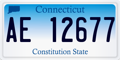 CT license plate AE12677