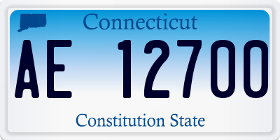 CT license plate AE12700